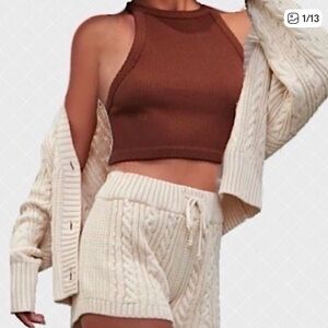 Forever 21 x Pantone Cream Knit Button Down Sweater